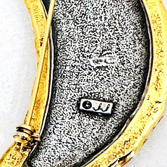 Jonette Jewelry Large Crescent Moon Brooch Vintage 1980s - Picture 5 of 5